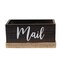 Elegant Designs Homewood Farmhouse Rustic Wood decorative Mail Holder, Bills & Letter Storage with Mail Script in White - Dark Wood